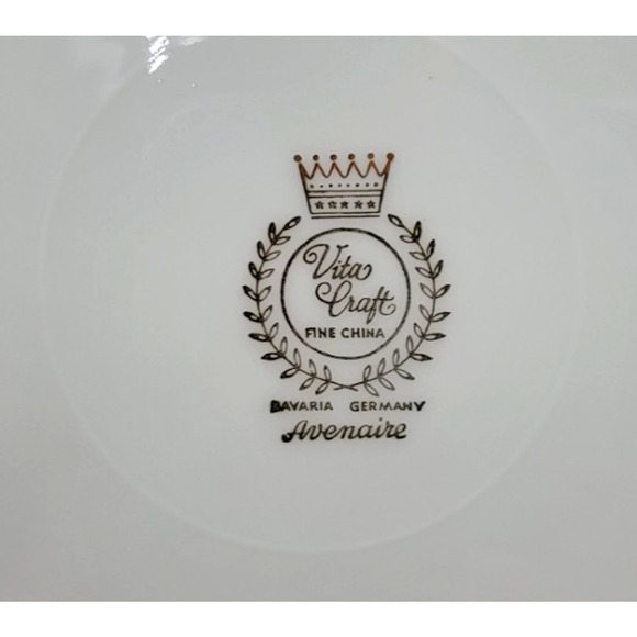 Vita Craft Avenaire Dinner Plate Bavaria Germany Platinum Trim Wheat Set of 2 - Picture 6 of 6